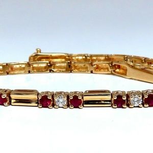 .80ct Natural Ruby .33ct Diamonds Vintage Bracelet